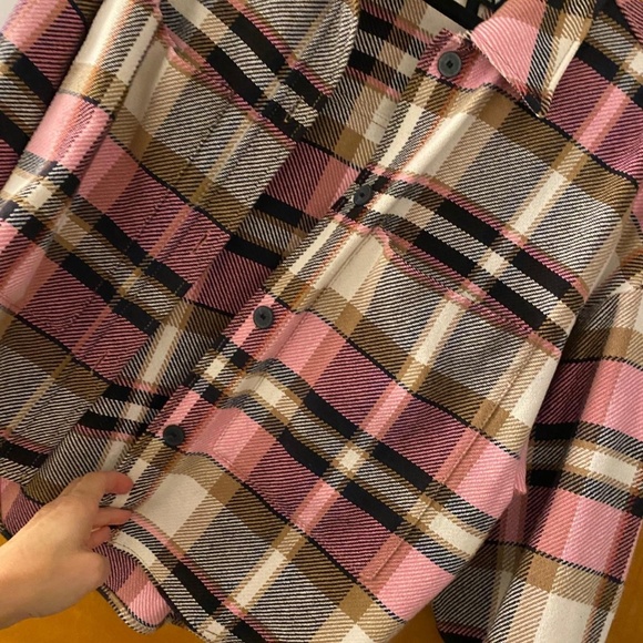 Zara women’s pink plaid overshirt Xs - Picture 5 of 8